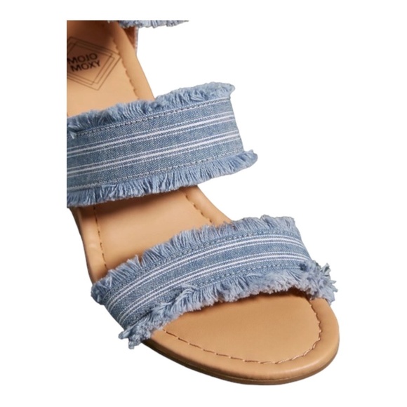 NEW Dolce by Mojo Moxy Cassie Jean Wedge Sandals Sz 7 - Picture 3 of 4